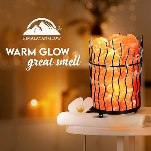 Pillar Style Metal Basket Salt Lamp - 7Lbs | HIMALAYAN GLOW